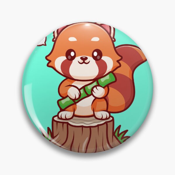 Item preview, Cute Red Panda Standing on Tree with Bamboo Cartoon Vector Icon Illustration designed and sold by hjian8219.