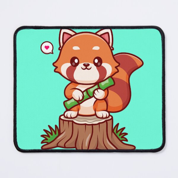 Item preview, Cute Red Panda Standing on Tree with Bamboo Cartoon Vector Icon Illustration designed and sold by hjian8219.