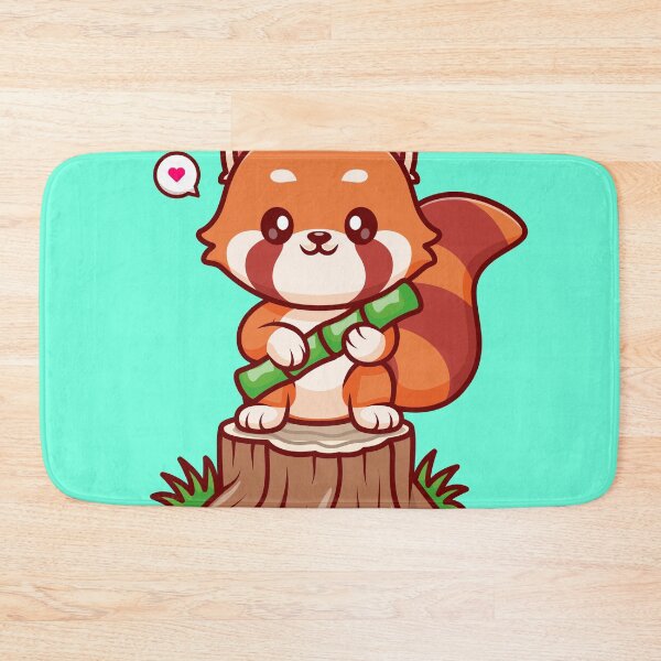 Item preview, Cute Red Panda Standing on Tree with Bamboo Cartoon Vector Icon Illustration designed and sold by hjian8219.
