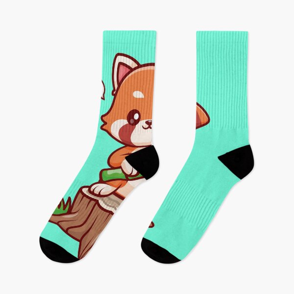 Item preview, Cute Red Panda Standing on Tree with Bamboo Cartoon Vector Icon Illustration designed and sold by hjian8219.
