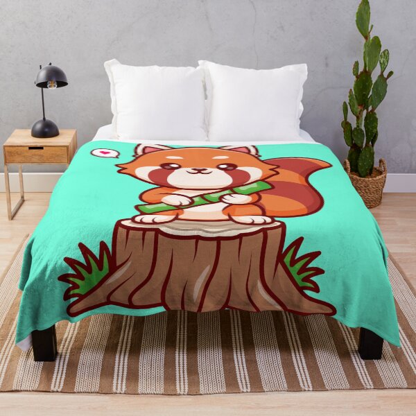Item preview, Cute Red Panda Standing on Tree with Bamboo Cartoon Vector Icon Illustration designed and sold by hjian8219.