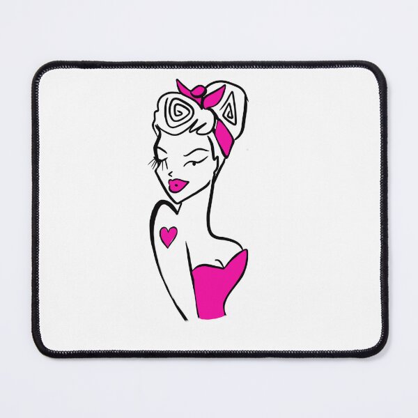 Item preview, Hot Pink Pinup Girl with Heart Logo designed and sold by Darkchilliart.