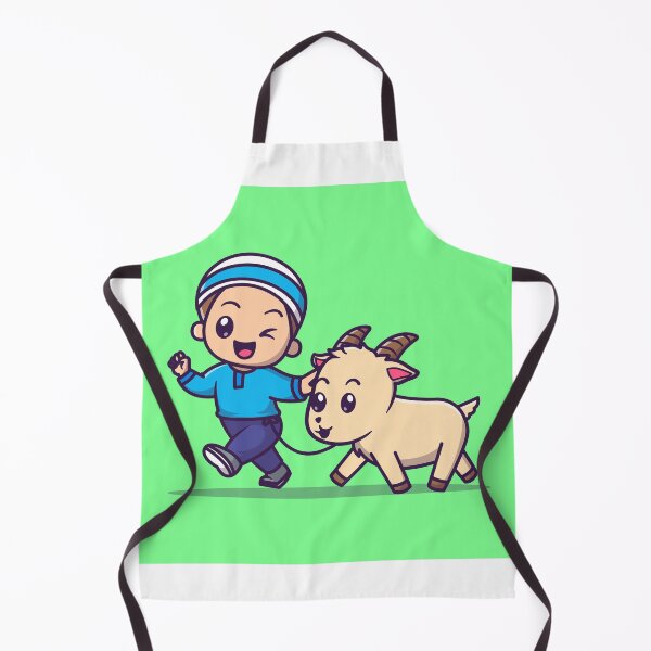 Item preview, Cute Moslem Boy with Goat Cartoon Vector Icon Illustration designed and sold by hjian8219.