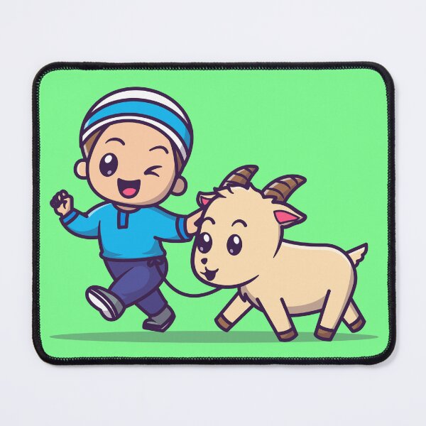 Item preview, Cute Moslem Boy with Goat Cartoon Vector Icon Illustration designed and sold by hjian8219.