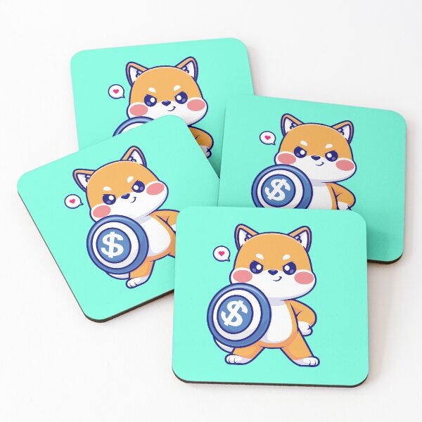 Item preview, Cute Shiba Inu Dog Holding Shield & Money Cartoon Vector Icon Illustration designed and sold by hjian8219.