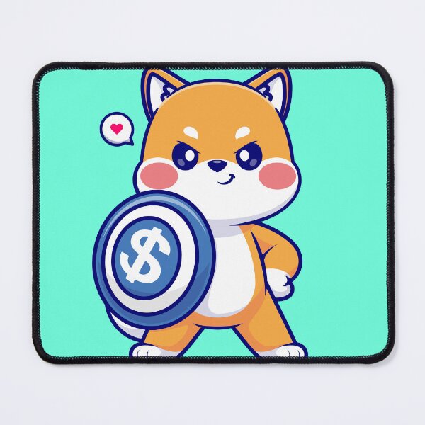 Item preview, Cute Shiba Inu Dog Holding Shield & Money Cartoon Vector Icon Illustration designed and sold by hjian8219.