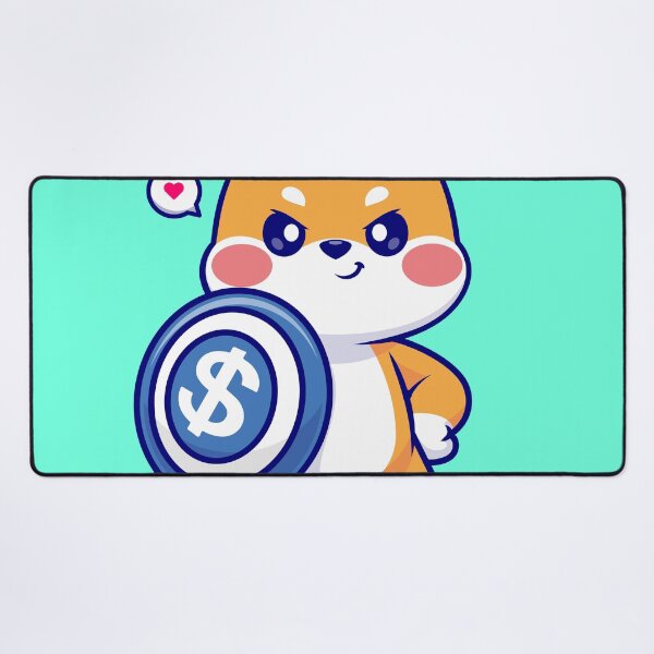 Item preview, Cute Shiba Inu Dog Holding Shield & Money Cartoon Vector Icon Illustration designed and sold by hjian8219.