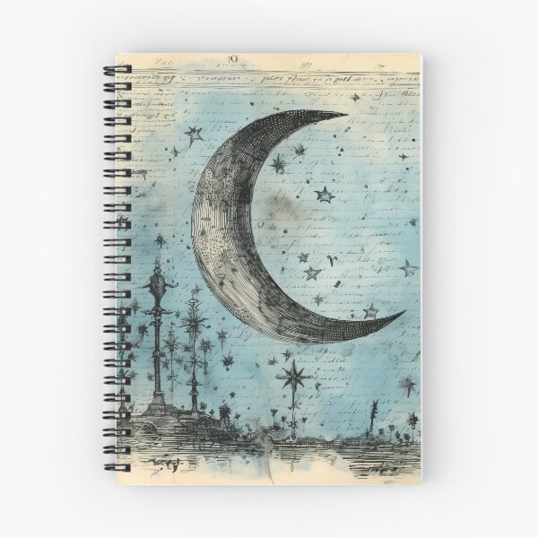 Item preview, Shabby Chic Vintage Mystical Celestial Moon and Starry Night Sky designed and sold by HeatherAnn2023.