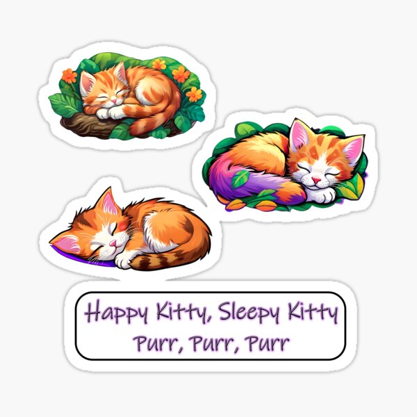 Happy Kitty Sleepy Kitty Sticker Pack Sticker