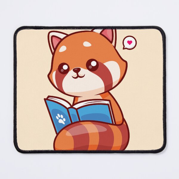 Item preview, Cute Red Panda Reading Book Cartoon Vector Icon Illustration designed and sold by hjian8219.