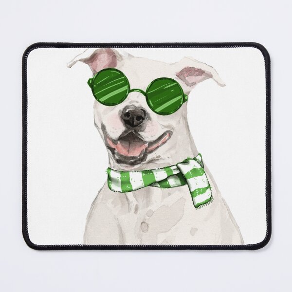 Item preview, White American Staffordshire Terrier Fleas Navidog Christmas designed and sold by SalonOfArt.