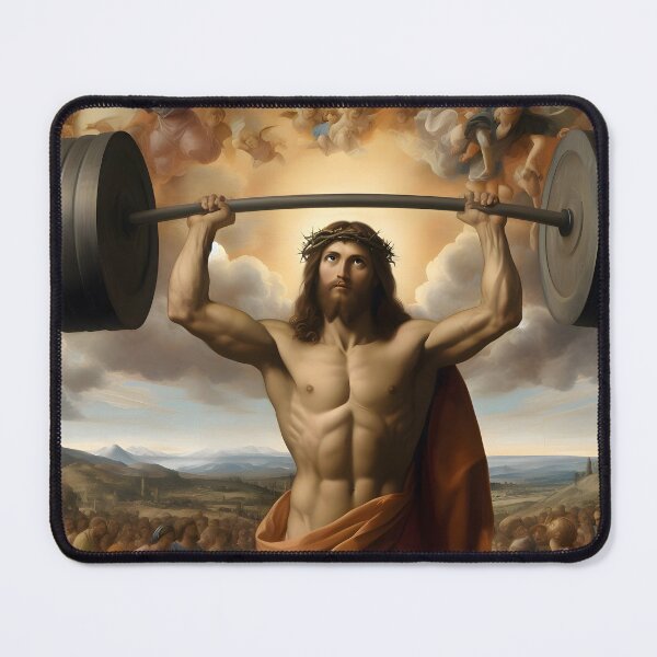 Item preview, Jesus, The Ultimate Deadlifter–The Undisputed Champion of Extreme Bubblegum Bubble Blowing designed and sold by ignasirus.