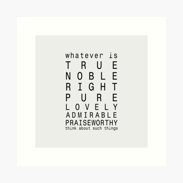 Item preview, Whatever is True bible verse | Phil 4:8 | Philippians 4:8 designed and sold by Faith at Work.