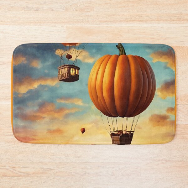 Item preview, Pumpkin Hot Air Balloons in the Twilight Sky designed and sold by DreamyEscapism.