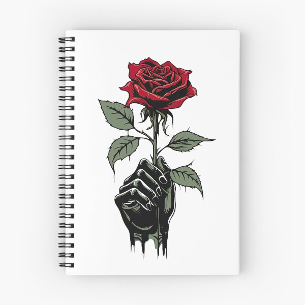 Item preview, A Hand Holding a Red Rose with Green Leaves on a Stem designed and sold by eyestetix.