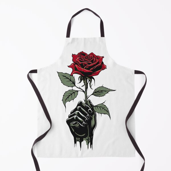 Item preview, A Hand Holding a Red Rose with Green Leaves on a Stem designed and sold by eyestetix.