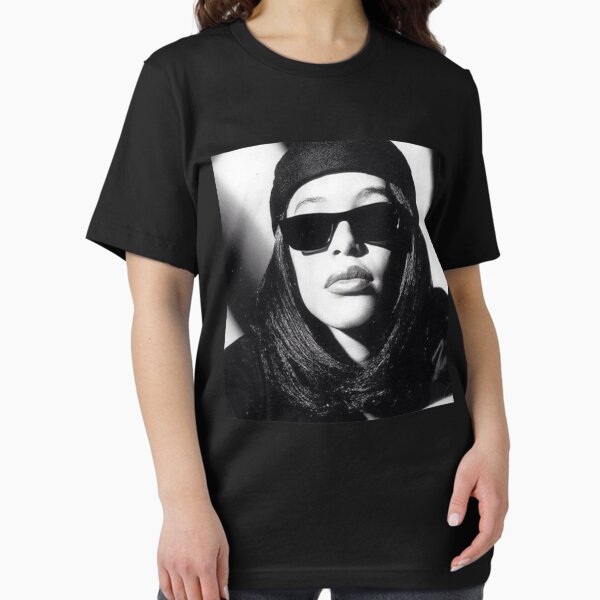 Vista previa del artículo con la obra «Aaliyah camiseta divertida en blanco y negro», diseñado y vendido por WinfriedLinke.