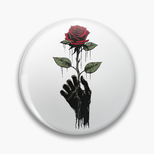 Item preview, A Hand Holding a Red Rose with Green Leaves on a Stem 2 designed and sold by eyestetix.