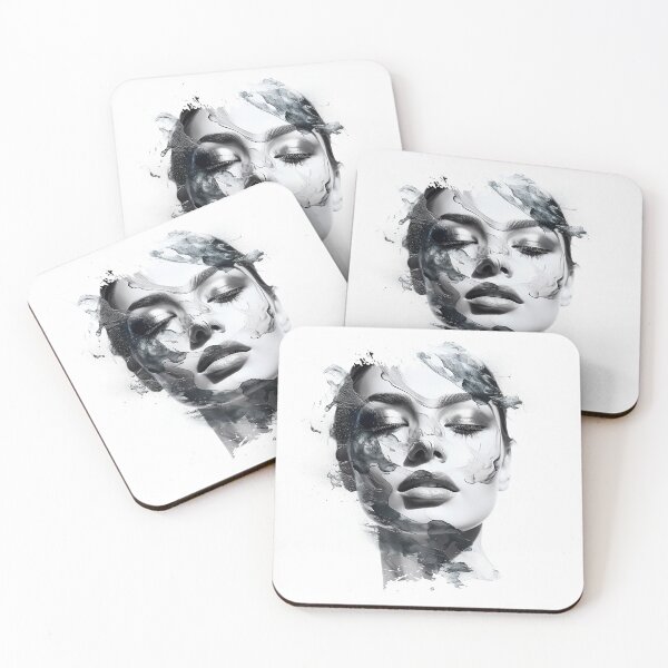 Item preview, Black And White angel portrait  designed and sold by Eleen's Shop.