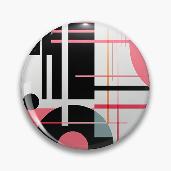 Item preview, Bold & Colorful Abstract Geometric Design: Juxtaposition of Shapes in Black and Pink designed and sold by PaintbrushPlace.