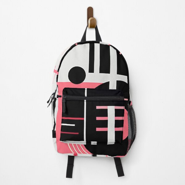 Item preview, Bold & Colorful Abstract Geometric Design: Juxtaposition of Shapes in Black and Pink designed and sold by PaintbrushPlace.