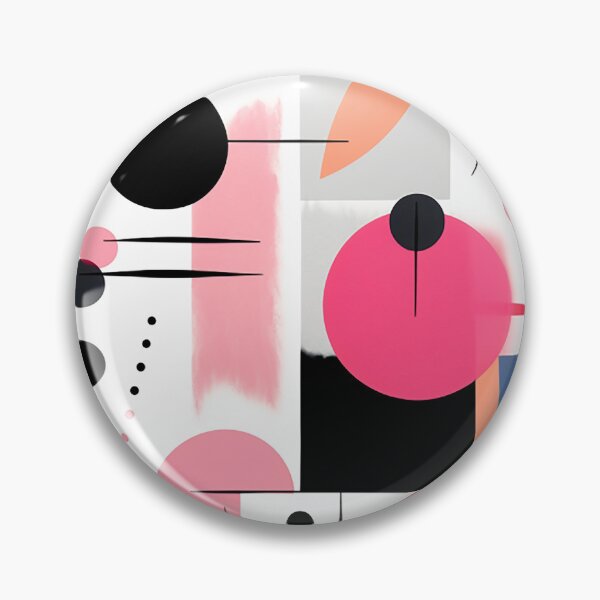 Item preview, Vibrant Abstract Geometric Fusion: Bold Black & Pink Shapes Collide designed and sold by PaintbrushPlace.