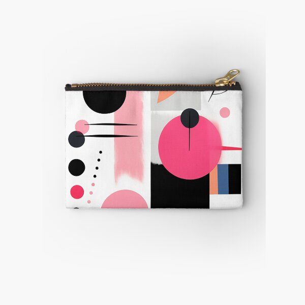 Item preview, Vibrant Abstract Geometric Fusion: Bold Black & Pink Shapes Collide designed and sold by PaintbrushPlace.