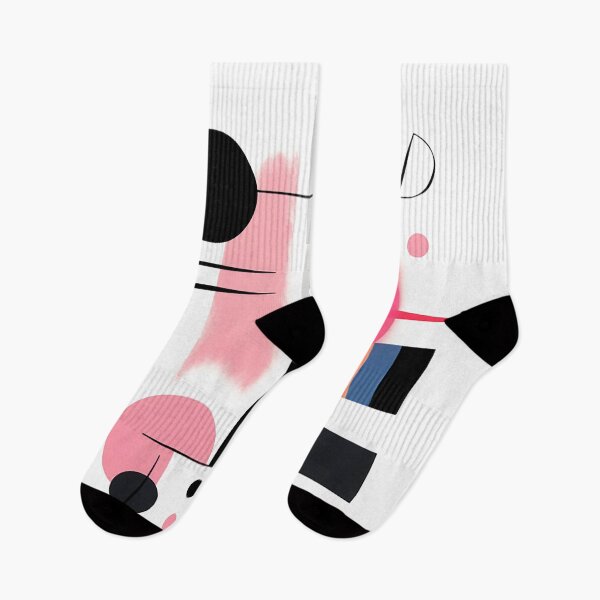 Item preview, Vibrant Abstract Geometric Fusion: Bold Black & Pink Shapes Collide designed and sold by PaintbrushPlace.