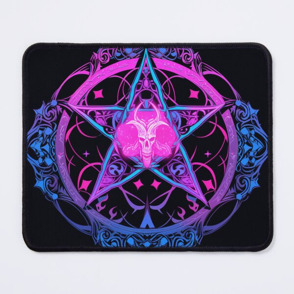 Item preview, pink and blue pentagram - witchy occult symbol with satanic implications designed and sold by Productsbane.
