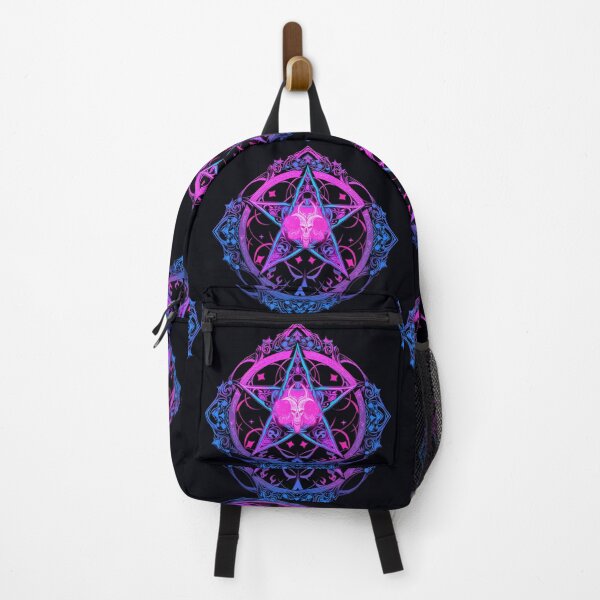 Item preview, pink and blue pentagram - witchy occult symbol with satanic implications designed and sold by Productsbane.