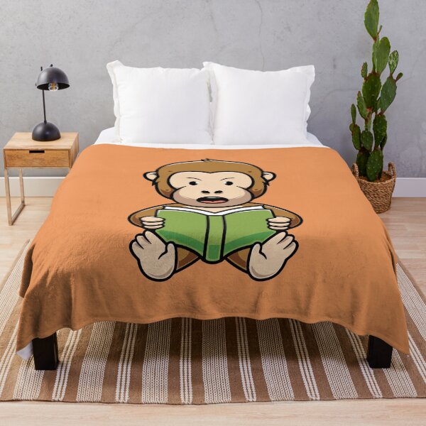Item preview, Cute monkey reading a book cartoon illustration designed and sold by cubbone.