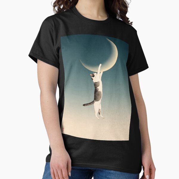 Item preview, Cat Hanging onto Moon designed and sold by Broccoli  Cat Art.
