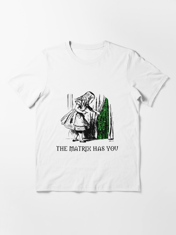 Alternate view of Alice in the Wonderland Matrix Rabbit Hole Essential T-Shirt