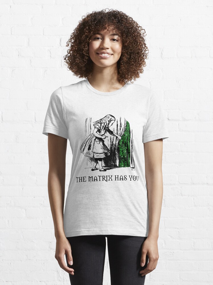 Alternate view of Alice in the Wonderland Matrix Rabbit Hole Essential T-Shirt