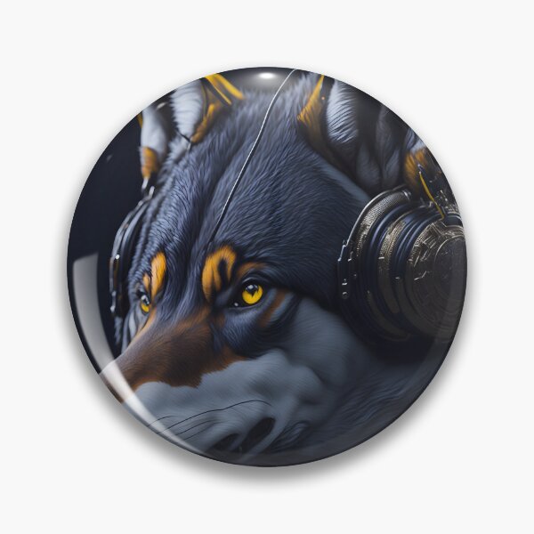 Item preview, "Captured in striking vector art, the artwork titled 'Wolf Harmony' features a majestic wolf, its head adorned with headphones, creating a fusion of nature and technology." designed and sold by Best-Art-32.