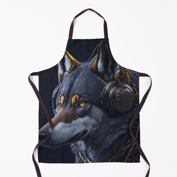 Item preview, "Captured in striking vector art, the artwork titled 'Wolf Harmony' features a majestic wolf, its head adorned with headphones, creating a fusion of nature and technology." designed and sold by Best-Art-32.