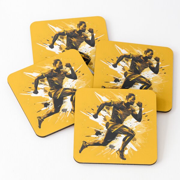 Item preview, Dynamic Yellow Silhouette Sprint - Versatile Fitness Artwork  designed and sold by taujiart.