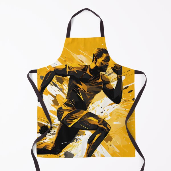 Item preview, Dynamic Yellow Silhouette Sprint - Versatile Fitness Artwork designed and sold by taujiart.