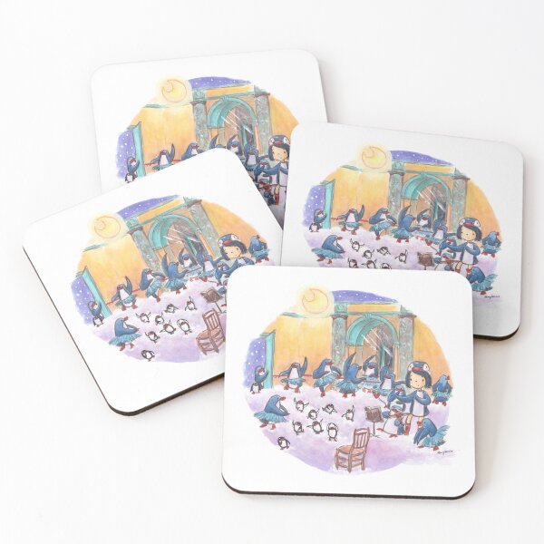 Item preview, Penguin Girl and penguins enact Degas' ballet rehearsal in the clouds.  designed and sold by PenguinGirl-Art.
