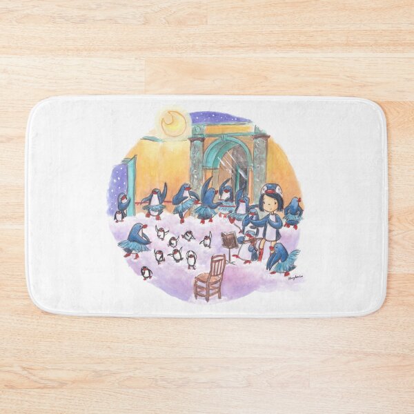 Item preview, Penguin Girl and penguins enact Degas' ballet rehearsal in the clouds.  designed and sold by PenguinGirl-Art.