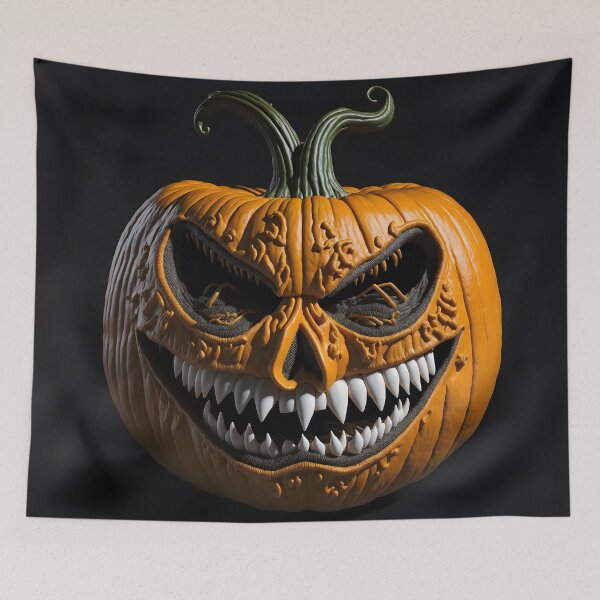 Item preview, "The title artwork, a very realistic depiction of a head-sized pumpkin, captures every intricate detail and texture of the pumpkin's surface, making it almost appear three-dimensional." designed and sold by Best-Art-32.