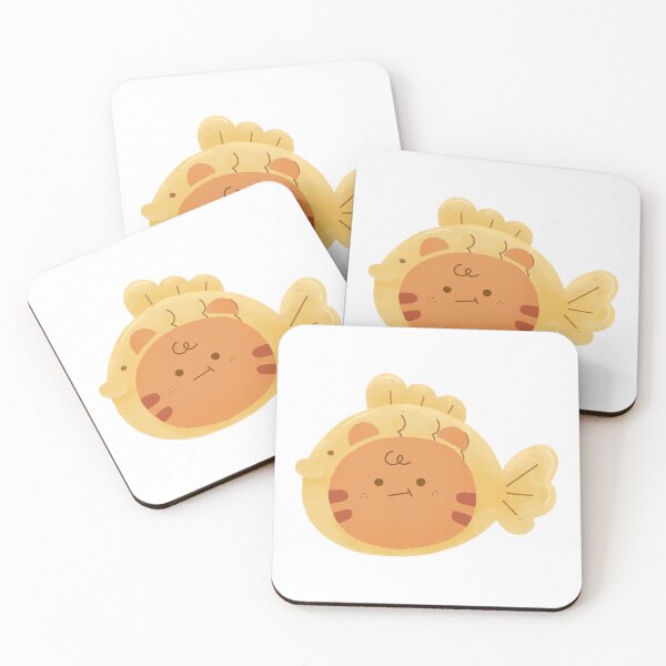 Item preview, taiyaki cute orange cat neko bread fish japanese watercolor designed and sold by TNwandesignart.