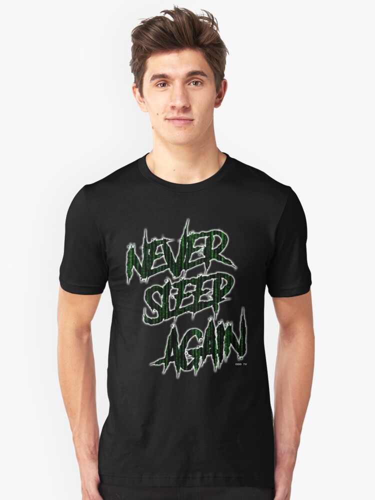 Alternate view of ODD TV - Never Sleep Again Slim Fit T-Shirt