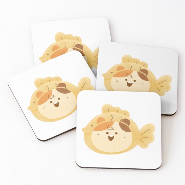 Item preview,  taiyaki cute calico cat neko bread fish japanese watercolor designed and sold by TNwandesignart.