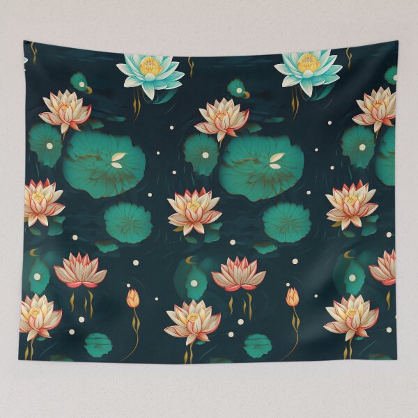 Item preview, Emerald Serenity: Lotus Adrift in Green Waters designed and sold by 21 Dragonflies.