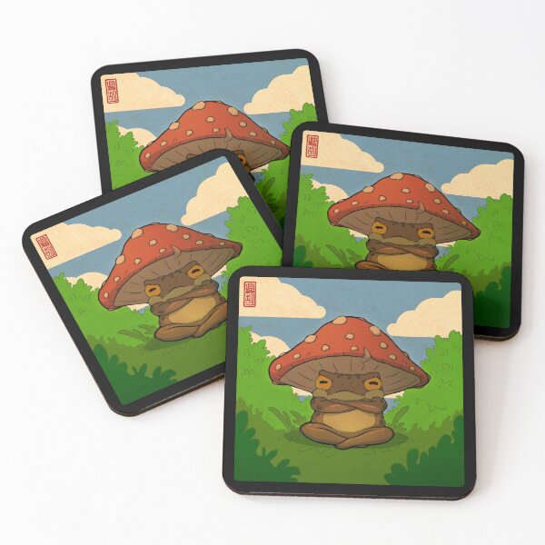 Item preview, toad in toadstool hat art designed and sold by DingHuArt.