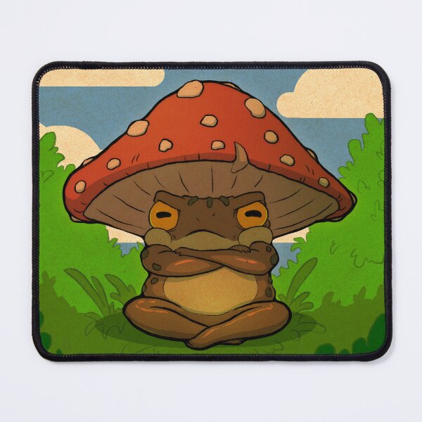Item preview, toad in toadstool hat art designed and sold by DingHuArt.