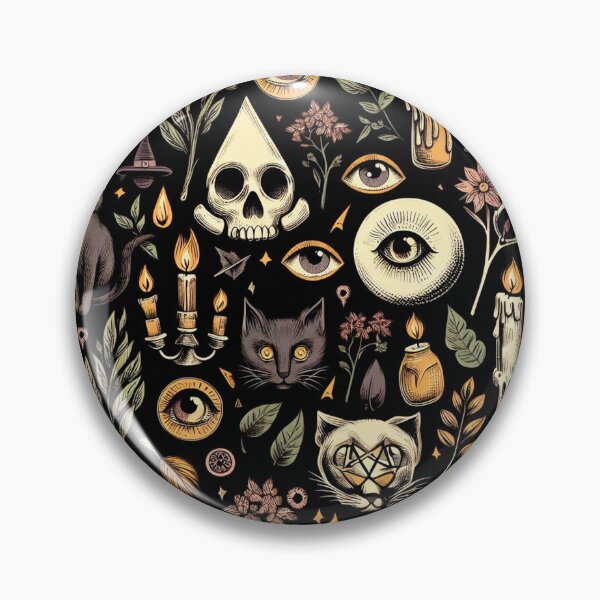 Item preview, Enchanted Cat and Floral Mystique: Mystical Pattern with Eyes and Candles designed and sold by Wicc-a.