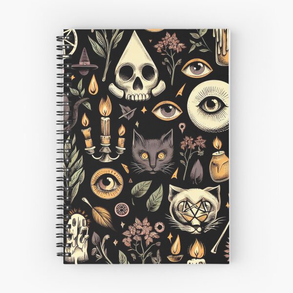 Item preview, Enchanted Cat and Floral Mystique: Mystical Pattern with Eyes and Candles designed and sold by Wicc-a.