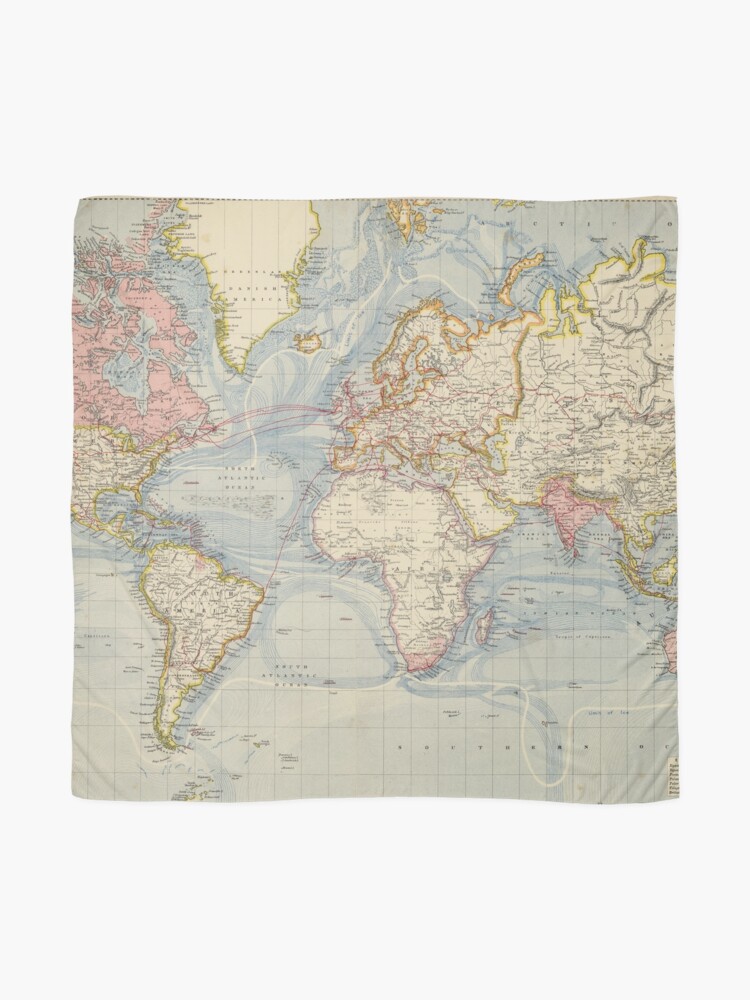 Alternate view of Vintage Map of The World (1883) Scarf